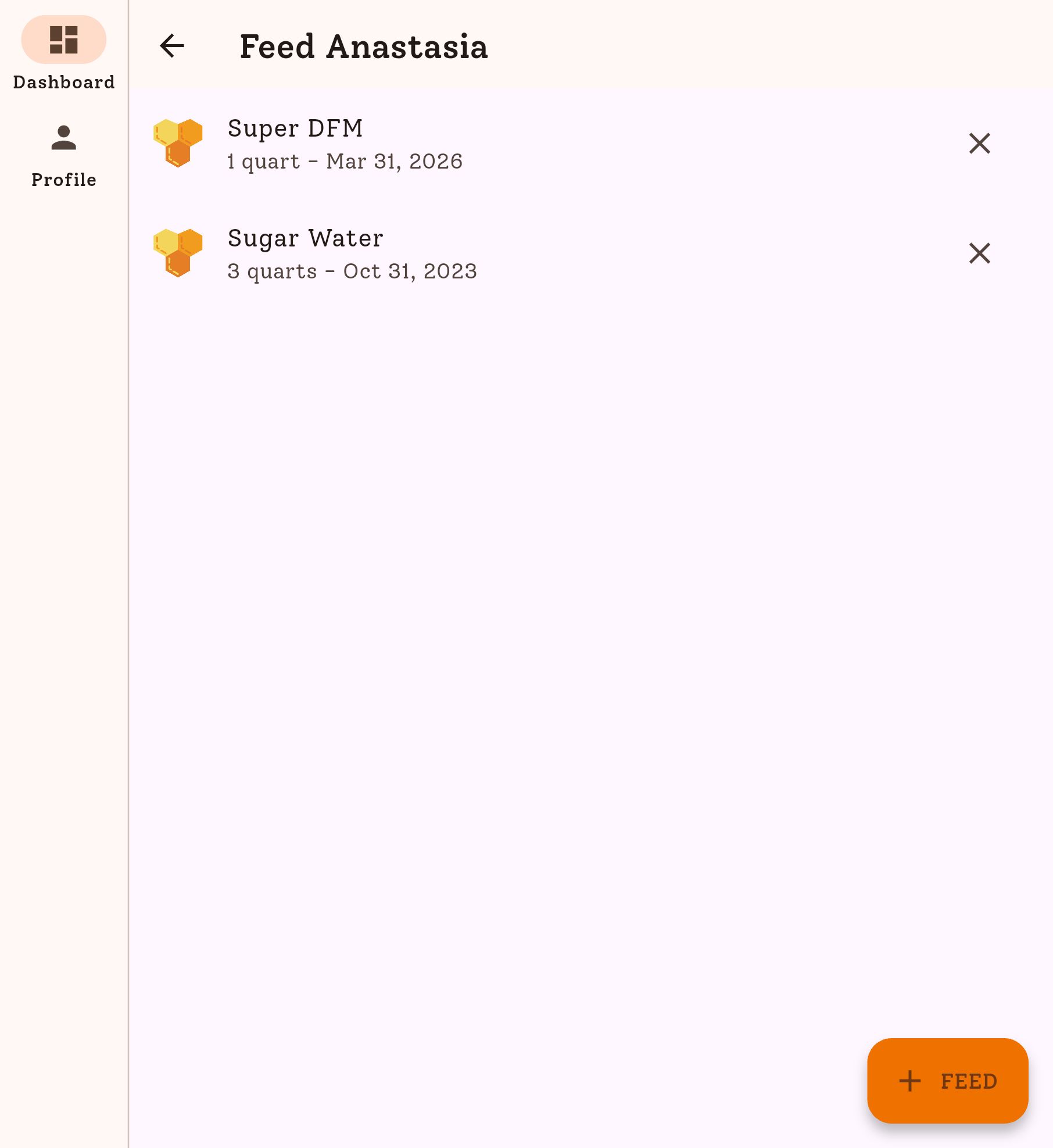 HiveBloom feed tracking